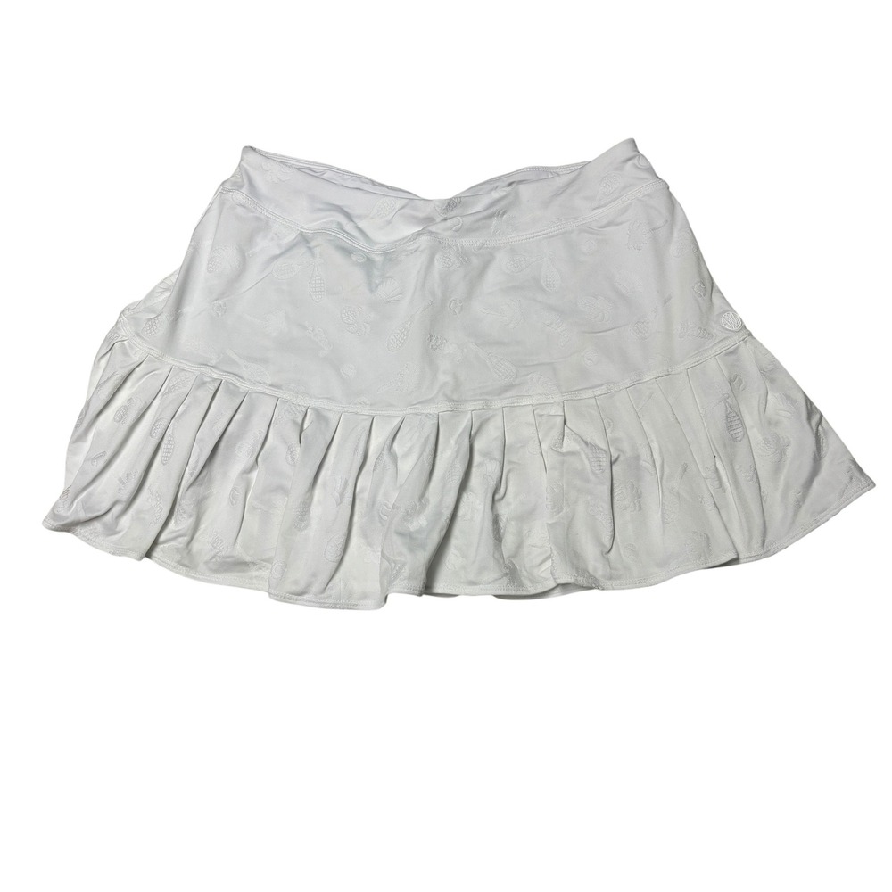 Lilly Pulitzer Luxletic White Jacquard Tennis Skort Pleated Womens M W28 L13